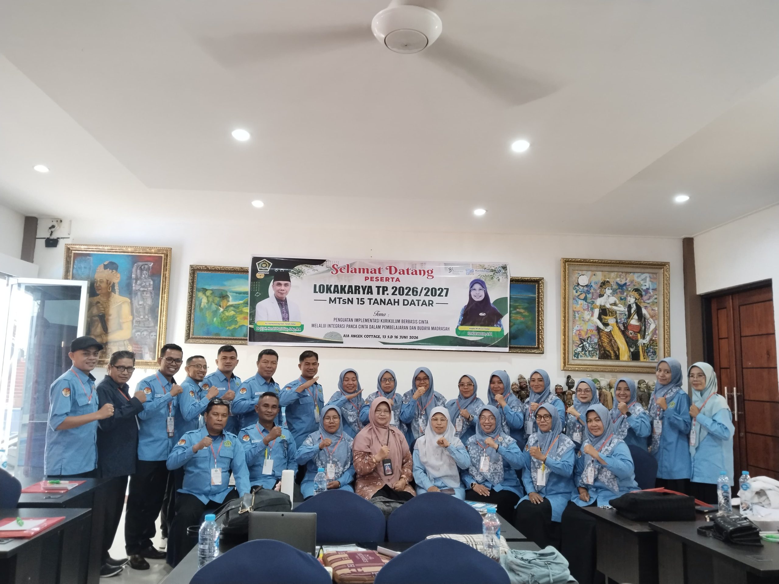 Sinergi Tingkatkan Mutu, Keluarga Besar MTsN 15 Tanah Datar Susun Program Kerja 2026/2027 di Aie Anggek Cottage Padang Panjang