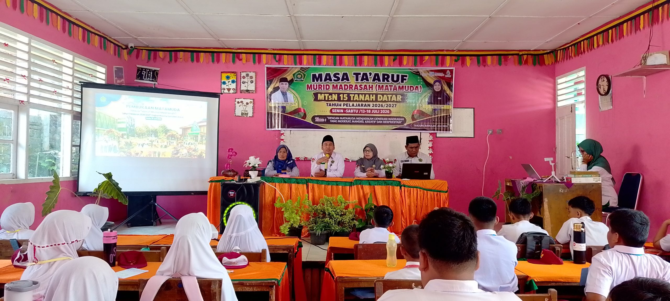 Resmi Dibuka, Kasi Penmad Kemenag Tanah Datar Apresiasi Semangat Siswa Baru dalam MATAMUDA MTsN 15 Tanah Datar